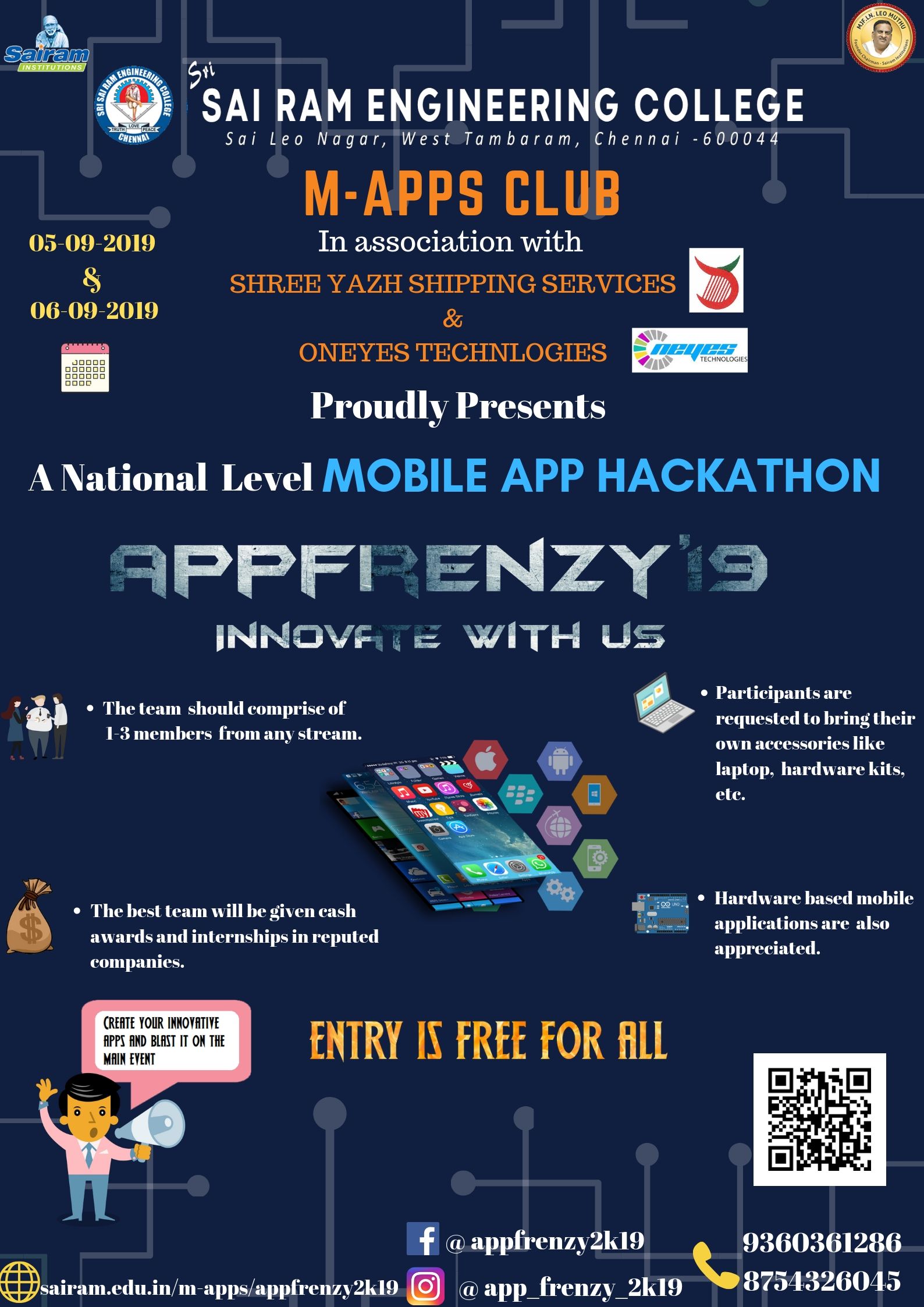 Appfrenzy 19 Sri Sairam Engineering College Hackathon Chennai